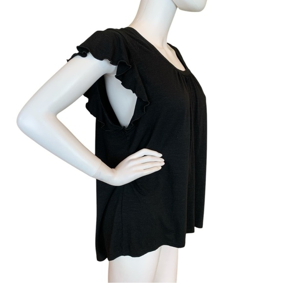 Gap Black Women's Flutter Sleeve Top - Picture 6 of 9